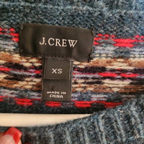 J.Crew Fair Isle knit sweater lambs wool size XS - Picture 4 of 6
